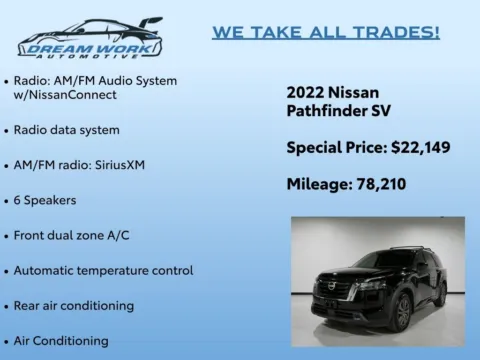 Photos of 2022 Nissan Pathfinder SV for sale in Charlotte, NC at Dream Work Automotive