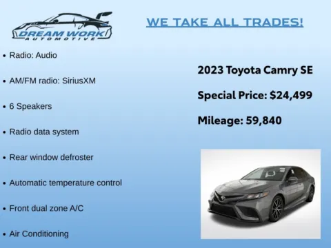 Photos of 2023 Toyota Camry SE for sale in Charlotte, NC at Dream Work Automotive