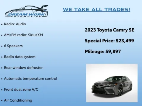 Photos of 2023 Toyota Camry SE for sale in Charlotte, NC at Dream Work Automotive