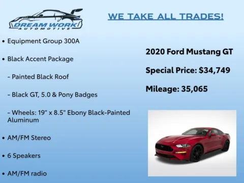 Photos of 2020 Ford Mustang GT for sale in Charlotte, NC at Dream Work Automotive