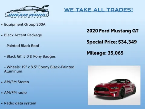 Photos of 2020 Ford Mustang GT for sale in Charlotte, NC at Dream Work Automotive