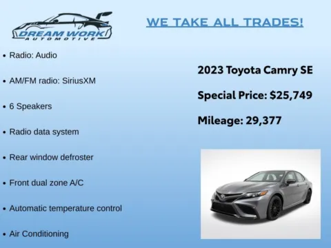 Photos of 2023 Toyota Camry SE for sale in Charlotte, NC at Dream Work Automotive