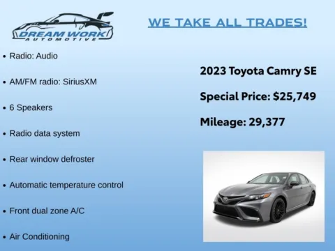 Photos of 2023 Toyota Camry SE for sale in Charlotte, NC at Dream Work Automotive
