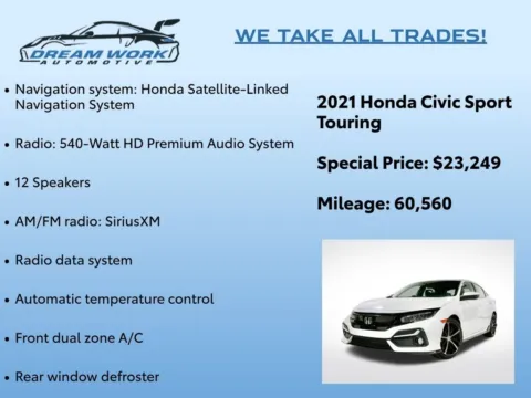 Photos of 2021 Honda Civic Sport Touring for sale in Charlotte, NC at Dream Work Automotive