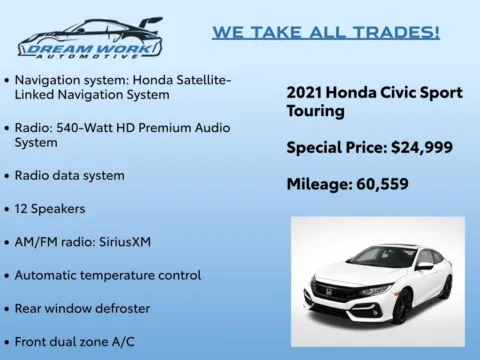Photos of 2021 Honda Civic Sport Touring for sale in Charlotte, NC at Dream Work Automotive