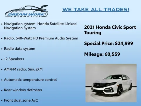 Photos of 2021 Honda Civic Sport Touring for sale in Charlotte, NC at Dream Work Automotive