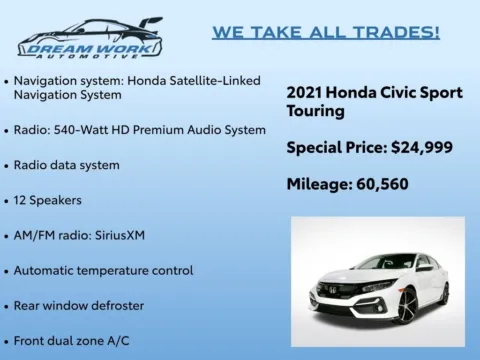 Photos of 2021 Honda Civic Sport Touring for sale in Charlotte, NC at Dream Work Automotive