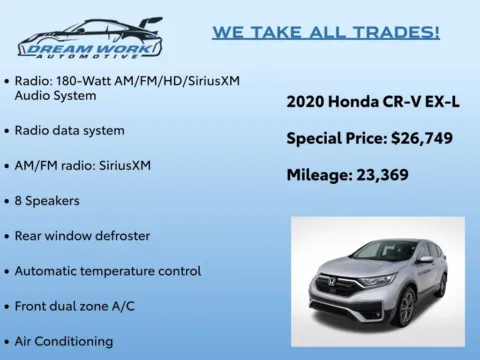 Photos of 2020 Honda CR-V EX-L for sale in Charlotte, NC at Dream Work Automotive