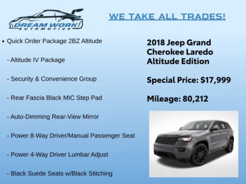 Photos of 2018 Jeep Grand Cherokee Altitude for sale in Charlotte, NC at Dream Work Automotive