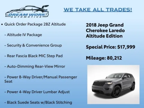 Photos of 2018 Jeep Grand Cherokee Altitude for sale in Charlotte, NC at Dream Work Automotive