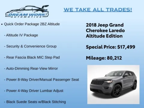 Photos of 2018 Jeep Grand Cherokee Altitude for sale in Charlotte, NC at Dream Work Automotive
