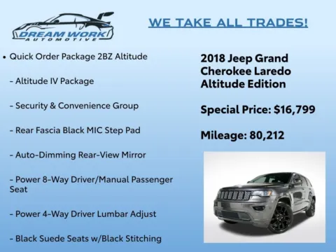 Photos of 2018 Jeep Grand Cherokee Altitude for sale in Charlotte, NC at Dream Work Automotive