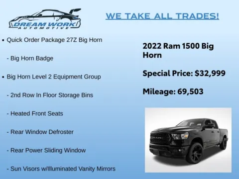 Photos of 2022 Ram 1500 Big Horn/Lone Star for sale in Charlotte, NC at Dream Work Automotive