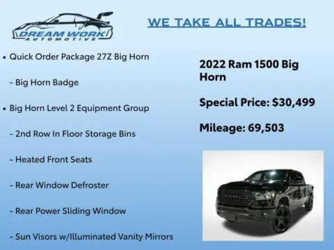 Photos of 2022 Ram 1500 Big Horn/Lone Star for sale in Charlotte, NC at Dream Work Automotive