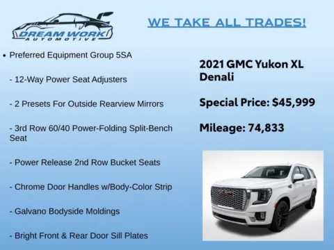 Photos of 2021 GMC Yukon XL Denali for sale in Charlotte, NC at Dream Work Automotive