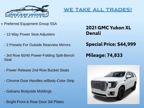 Photos of 2021 GMC Yukon XL Denali for sale in Charlotte, NC at Dream Work Automotive