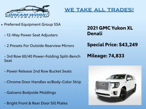 Photos of 2021 GMC Yukon XL Denali for sale in Charlotte, NC at Dream Work Automotive