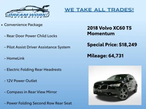 Photos of 2018 Volvo XC60 T5 Momentum for sale in Charlotte, NC at Dream Work Automotive