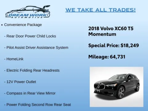 Photos of 2018 Volvo XC60 T5 Momentum for sale in Charlotte, NC at Dream Work Automotive
