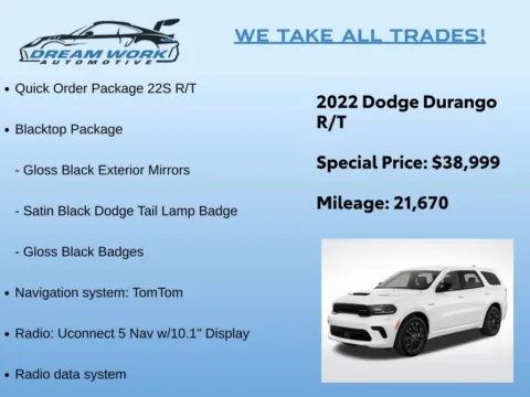 Photos of 2022 Dodge Durango R/T for sale in Charlotte, NC at Dream Work Automotive