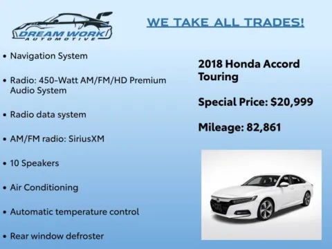 Photos of 2018 Honda Accord Touring for sale in Charlotte, NC at Dream Work Automotive