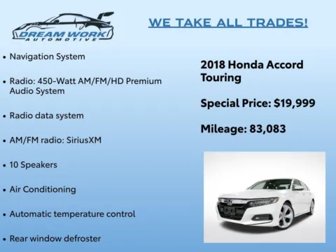 Photos of 2018 Honda Accord Touring for sale in Charlotte, NC at Dream Work Automotive