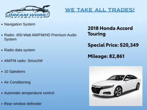 Photos of 2018 Honda Accord Touring for sale in Charlotte, NC at Dream Work Automotive