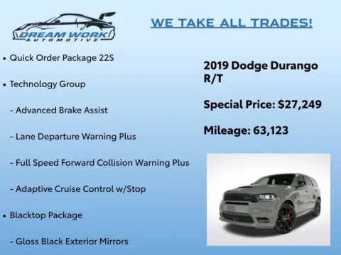 Photos of 2019 Dodge Durango R/T for sale in Charlotte, NC at Dream Work Automotive
