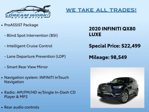 Photos of 2020 INFINITI QX80 LUXE for sale in Charlotte, NC at Dream Work Automotive