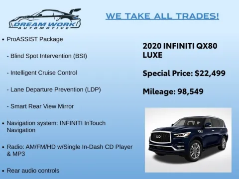Photos of 2020 INFINITI QX80 LUXE for sale in Charlotte, NC at Dream Work Automotive