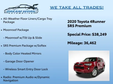 Photos of 2020 Toyota 4Runner SR5 Premium for sale in Charlotte, NC at Dream Work Automotive