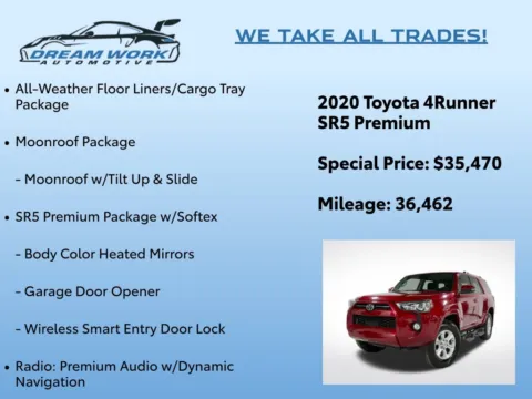 Photos of 2020 Toyota 4Runner SR5 Premium for sale in Charlotte, NC at Dream Work Automotive