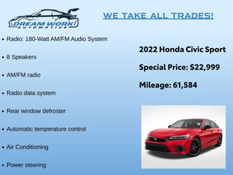 Photos of 2022 Honda Civic Sport for sale in Charlotte, NC at Dream Work Automotive