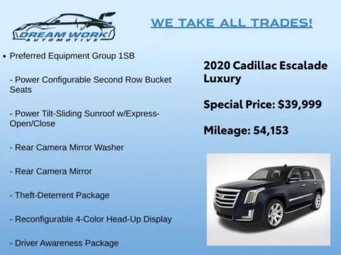 Photos of 2020 Cadillac Escalade Luxury for sale in Charlotte, NC at Dream Work Automotive