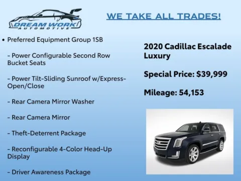 Photos of 2020 Cadillac Escalade Luxury for sale in Charlotte, NC at Dream Work Automotive