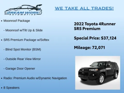 Photos of 2022 Toyota 4Runner SR5 Premium for sale in Charlotte, NC at Dream Work Automotive