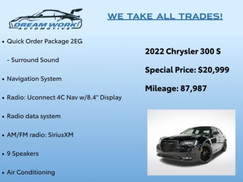 Photos of 2022 Chrysler 300 S for sale in Charlotte, NC at Dream Work Automotive