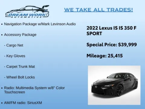 Photos of 2022 Lexus IS 350 F SPORT for sale in Charlotte, NC at Dream Work Automotive
