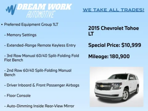 Photos of 2015 Chevrolet Tahoe LT for sale in Charlotte, NC at Dream Work Automotive