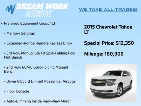 Photos of 2015 Chevrolet Tahoe LT for sale in Charlotte, NC at Dream Work Automotive