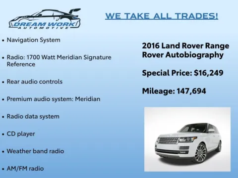 Photos of 2016 Land Rover Range Rover 5.0L V8 Supercharged Autobiography for sale in Charlotte, NC at Dream Work Automotive