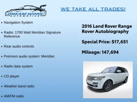Photos of 2016 Land Rover Range Rover 5.0L V8 Supercharged Autobiography for sale in Charlotte, NC at Dream Work Automotive