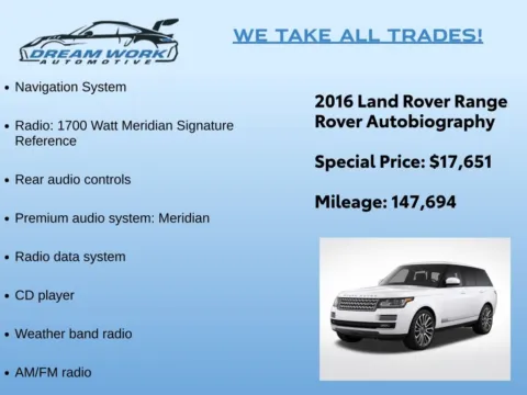 Photos of 2016 Land Rover Range Rover 5.0L V8 Supercharged Autobiography for sale in Charlotte, NC at Dream Work Automotive