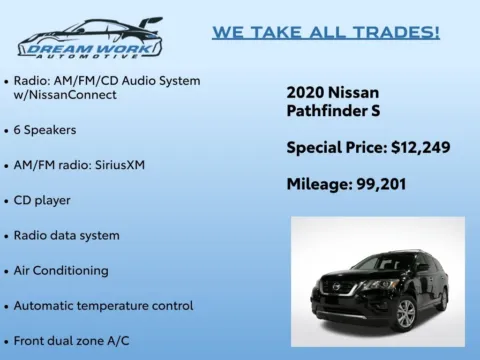 Photos of 2020 Nissan Pathfinder S for sale in Charlotte, NC at Dream Work Automotive
