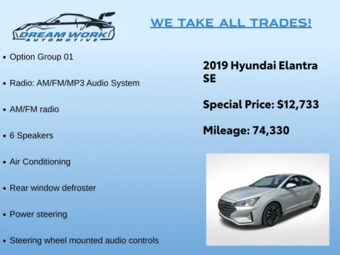 Photos of 2019 Hyundai Elantra SE for sale in Charlotte, NC at Dream Work Automotive