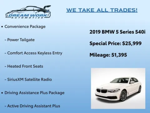 Photos of 2019 BMW 5 Series 540i for sale in Charlotte, NC at Dream Work Automotive