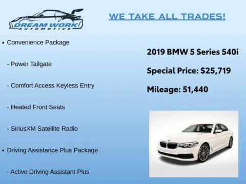 Photos of 2019 BMW 5 Series 540i for sale in Charlotte, NC at Dream Work Automotive