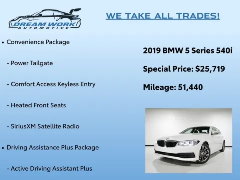 Photos of 2019 BMW 5 Series 540i for sale in Charlotte, NC at Dream Work Automotive