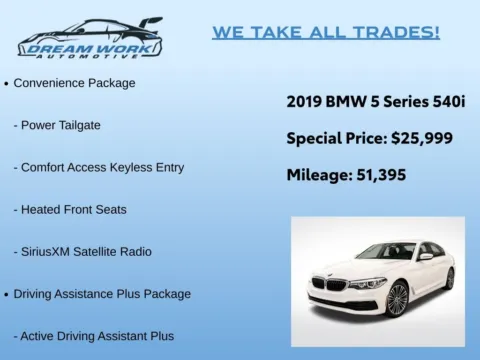 Photos of 2019 BMW 5 Series 540i for sale in Charlotte, NC at Dream Work Automotive