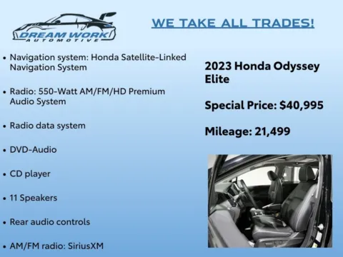 Photos of 2023 Honda Odyssey Elite for sale in Charlotte, NC at Dream Work Automotive